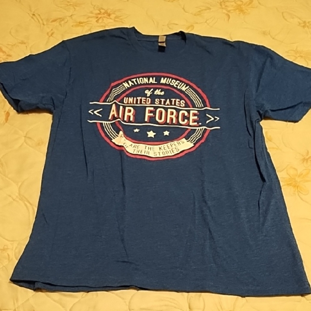 Next Level Apparel Blue Air Force Graphic Tee - Picture 1 of 5